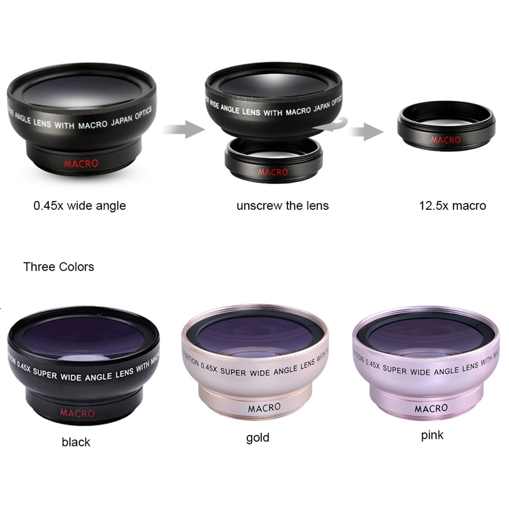 Professional 0.45X Wide Angle 12.5X Macro HD Camera Phone Lenses - Image 4